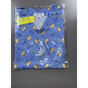 Natural Uniforms Women's Scrub Top Size Large V Neck with 2 Lower Pockets NWT